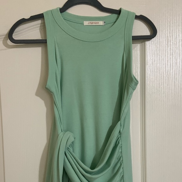 LIYOHON medium green Summer Short Dress Casual - Sleeveless - Tie waist - Picture 8 of 12
